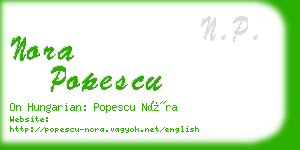 nora popescu business card